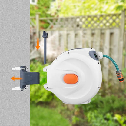 Retractable Garden Hose Reel with 8-Pattern Sprayer