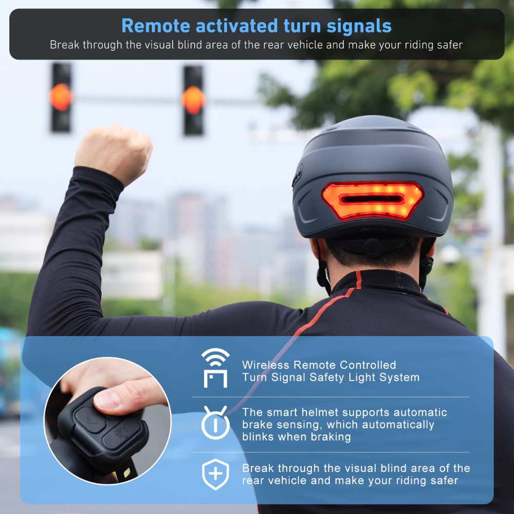 Smart Helmet with Camera, Bluetooth & Safety Lights