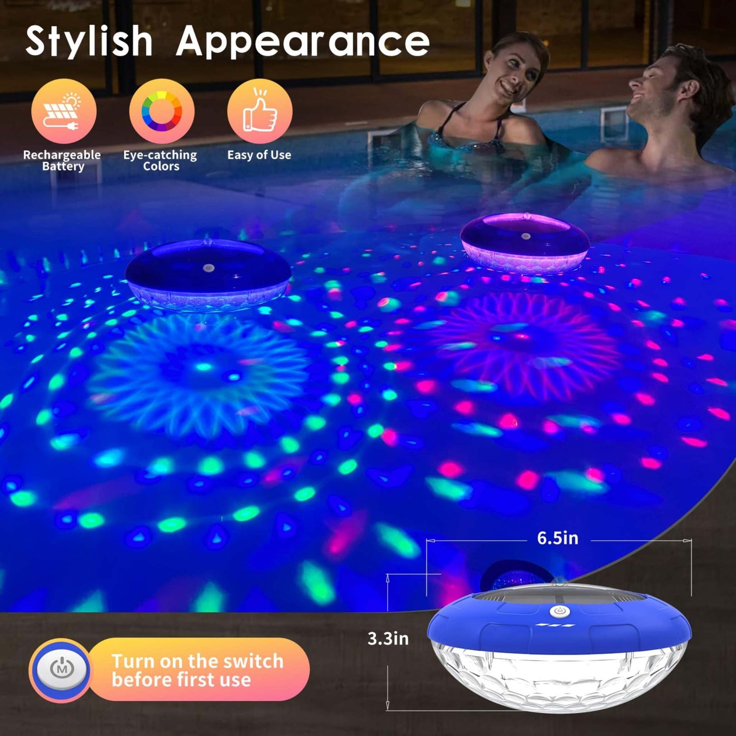 Solar-Powered Floating Pool Lights