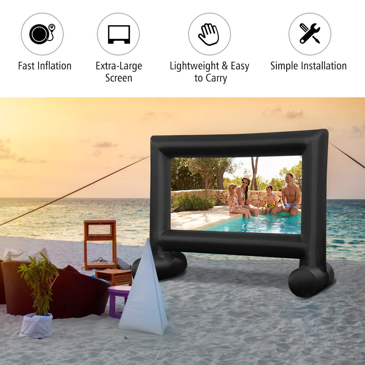 14-20FT Inflatable Indoor and Outdoor Movie Projector Screen