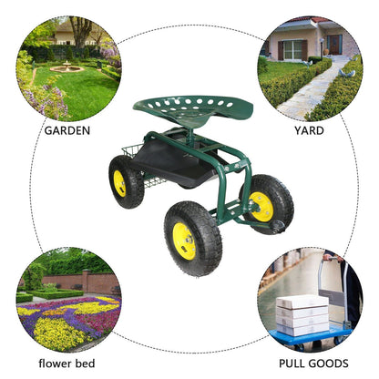 Rolling Premium Garden Cart Seat