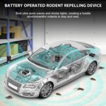 Battery-Powered Ultrasonic Rodent Repellent with Strobe Light for Vehicles and Spaces