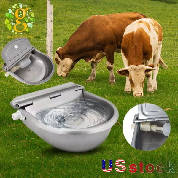 Automatic Stainless Steel Water Trough for Horses, Cows, Dogs, and Sheep