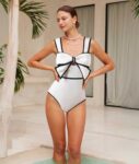 Polka Dot One-Piece Swimsuit with Bow & Skirt