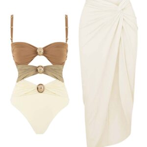 Ruched One-Piece Swimsuit with Cutout Detail & Straps
