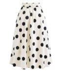 Polka Dot One-Piece Swimsuit with Bow & Skirt