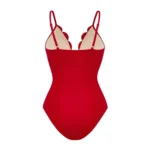Midnight Bloom Hollow-Out Swimsuit with Matching Skirt