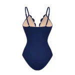 Midnight Bloom Hollow-Out Swimsuit with Matching Skirt