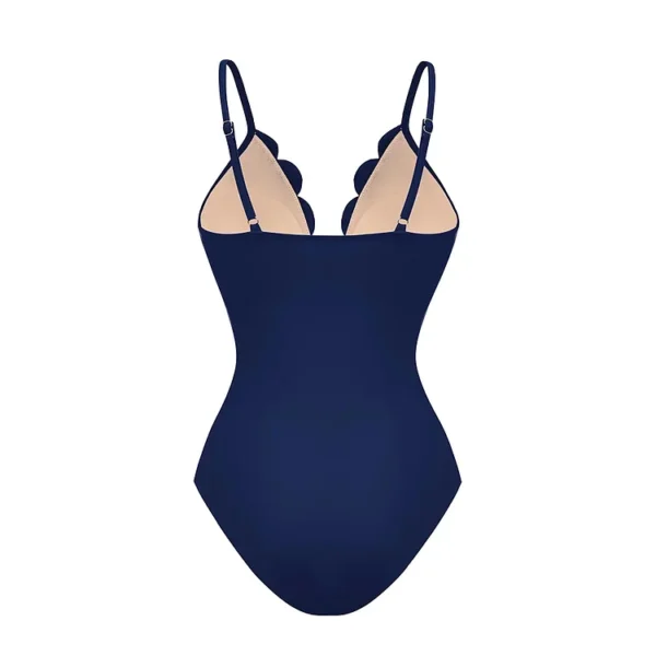 Midnight Bloom Hollow-Out Swimsuit with Matching Skirt